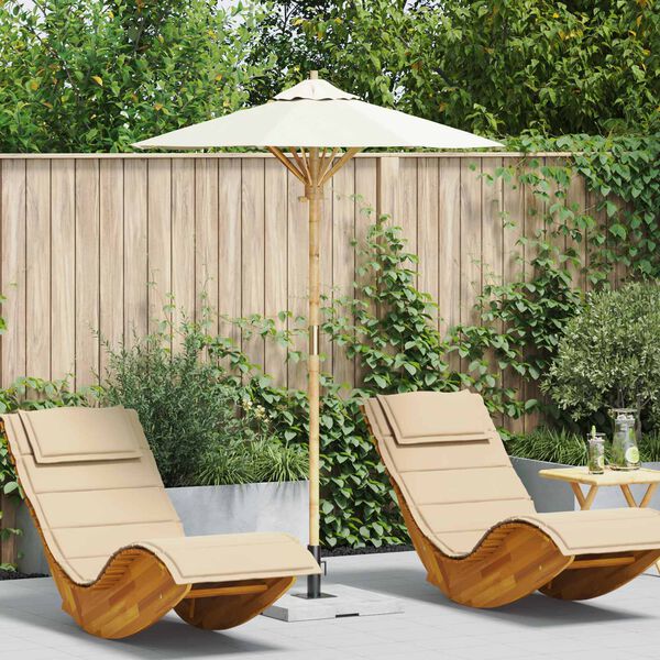 vidaXL Dārza parasols Krēmkrāsas &Oslash; 270 x 260 cm Bambuss