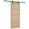 vidaXL Slīdo&scaron;ās durvis Dabiska un melna 86 x 211 cm Priedes masīvkoks