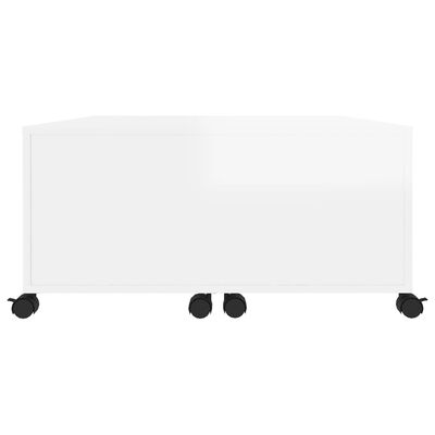 vidaXL kafijas galdiņš, spīdīgi balts, 75x75x38 cm, skaidu plāksne