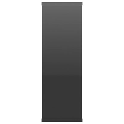 vidaXL sienas plaukti, 104x20x58,5 cm, spīdīgi melni, skaidu plāksne