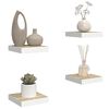 vidaXL sienas plaukti, 4 gab., balti, ozolkoka, 23x23,5x3,8 cm, MDF