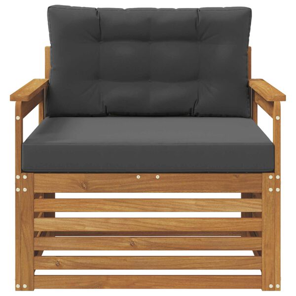 vidaXL Āra dīvānu komplekts Cieta akācijas koks un poliesters Dabiska