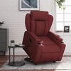 vidaXL atpūtas krēsls, paceļams, atgāžams, vīnsarkana mākslīgā āda