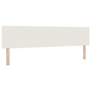 vidaXL Galvgalis ar galvas klāju Krēmkrāsa 200 cm Mākslīgā āda