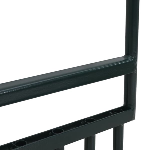 vidaXL zāliena aerators ar 5 zariem, zaļ&scaron;, pulverkrāsots tērauds