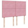 vidaXL atsperu gulta ar matraci, rozā samts, 160x200 cm