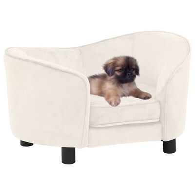 vidaXL dīvāns suņiem, krēmkrāsas, 69x49x40 cm, plīšs