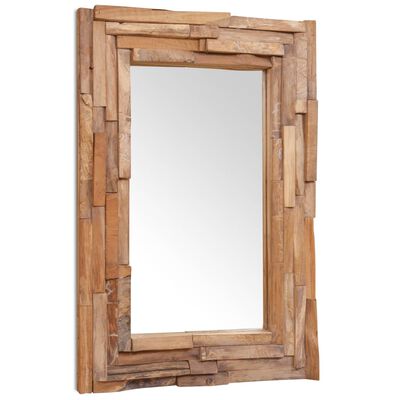 vidaXL spogulis, dekoratīvs, 90x60 cm, taisnstūra forma, tīkkoks