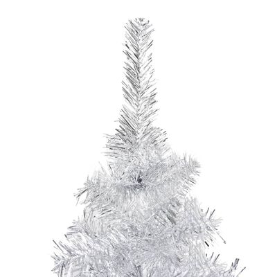 vidaXL mākslīgā Ziemassvētku egle ar LED, sudrabaina, 180 cm, PET