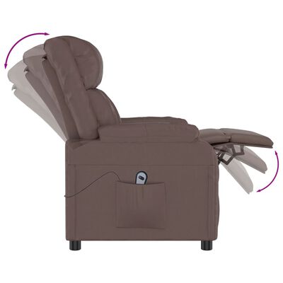 vidaXL atpūtas krēsls, paceļams, brūna mākslīgā āda