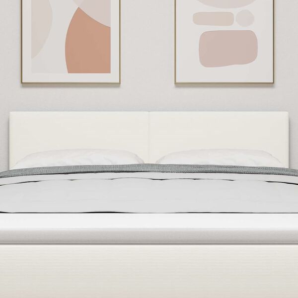 vidaXL Galvgalis ar galvas klāju Krēmkrāsa 160 cm Mākslīgā āda