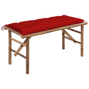 vidaXL saliekams dārza sols ar matraci, 118 cm, bambuss