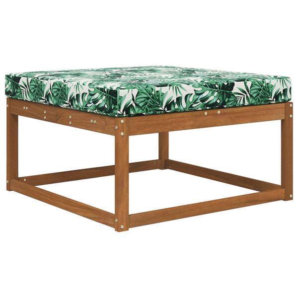 vidaXL Āra dīvāna spilvens Lapu raksts 80 x 80 x 8 cm Poliesters