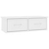 vidaXL sienas atvilktņu plaukts, balts, 60x26x18,5cm inženierijas koks
