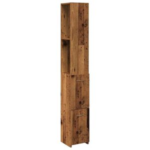 vidaXL vannasistabas skapītis veca koka 25x25x170 cm inženierijas koks