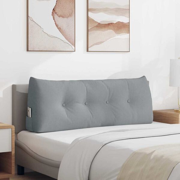 vidaXL Atpakaļ spilvens Gai&scaron;i pelēks 120 x 24 x 50 cm audums