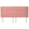 vidaXL galvgalis ar malām, 183x23x118/128 cm, rozā samts