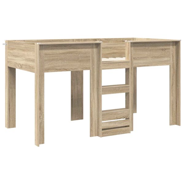 vidaXL Divguļamā gulta bērniem ar matraci Sonoma ozols 100 x 200 cm