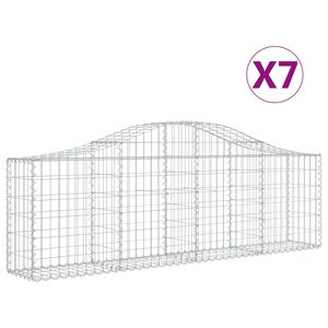 vidaXL arkveida gabiona grozi, 7 gb., 200x30x60/80 cm, cinkota dzelzs