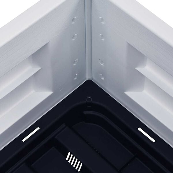 vidaXL augstā puķu kaste, balta, 43x43x35 cm, PP