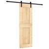 vidaXL Slīdo&scaron;ās durvis 70 x 210 cm Cieta priedes koks (neapstrādāts)