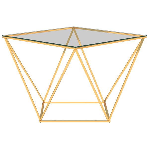 vidaXL kafijas galdiņš, 80x80x45 cm, zelta krāsā, nerūsējošs tērauds