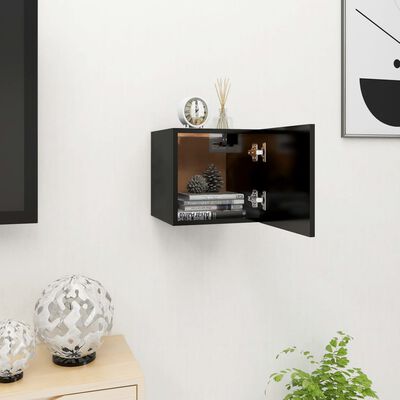 vidaXL sienas TV skapītis, 30,5x30x30 cm, melns