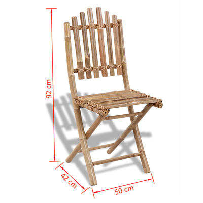 vidaXL saliekami dārza krēsli, 2 gab., bambuss