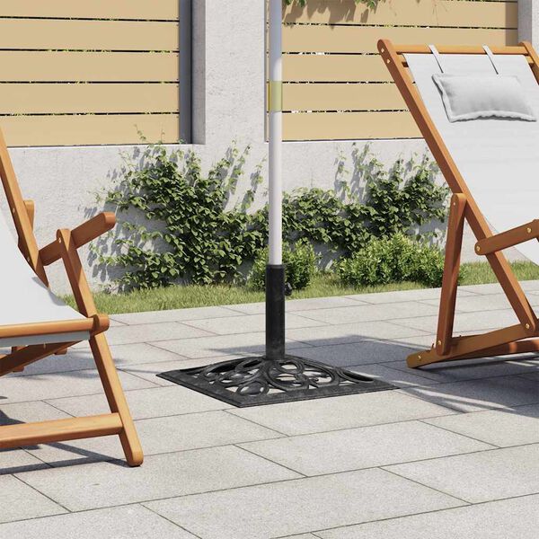 vidaXL saulessarga pamatne, melna, 47x47x33 cm, čuguns