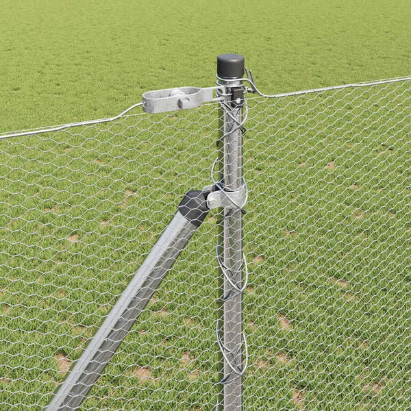 vidaXL Žoga āķis Sudraba 50 x 1,4 m (13 mm acs) Tērauds