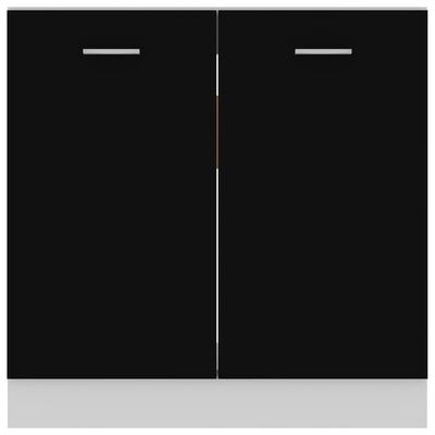 vidaXL izlietnes skapītis, melns, 80x46x81,5 cm, skaidu plāksne