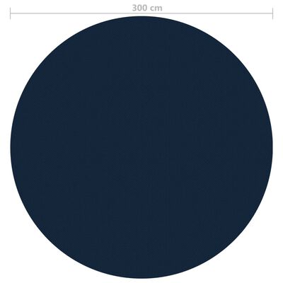 vidaXL baseina pārklājs, solārs, peldošs, 300 cm, melns un zils PE