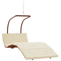 vidaXL šūpuļkrēsls ar matraci, audums, papeles masīvkoks