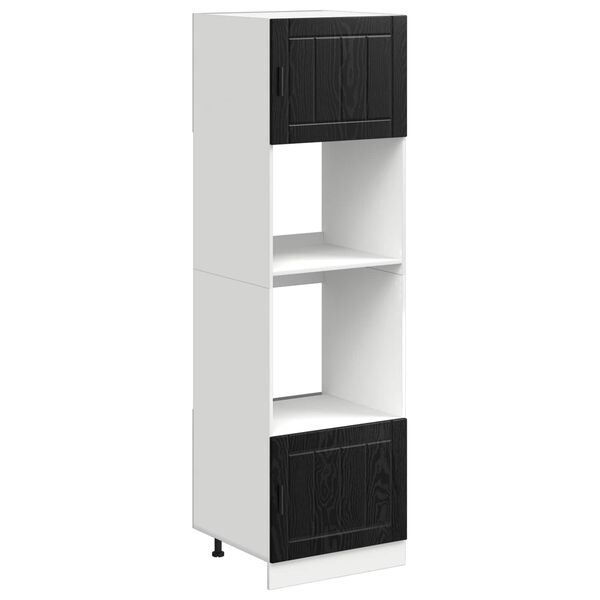 vidaXL Virtuves Skapis Melns ozolkoks 60 x 57 x 207 cm