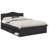 vidaXL Gultas rāmis Melna 160 x 200 cm Ciets priedes koks