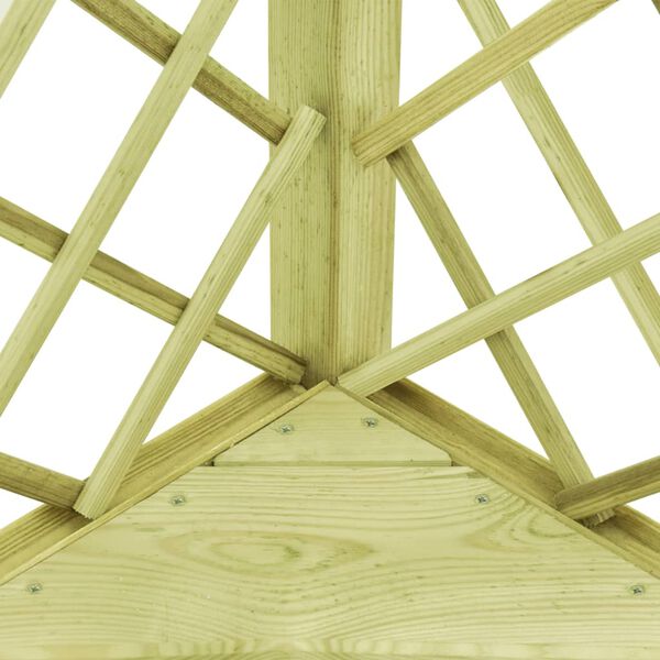 vidaXL stūra pergola ar sēdekli, 130x130x197 cm, impregnēta priede