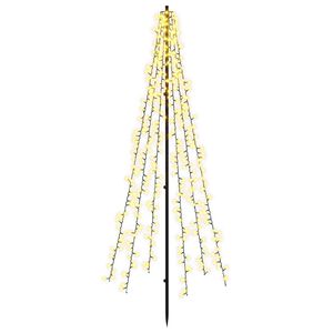 vidaXL LED Ziemassvētku koks 165 cm 540 LED Silti balts Tērauds Melns