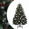 vidaXL Mākslīgā Ziemassvētku egle, zaļa, ar rotājumiem 150 cm 150 LED