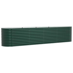 vidaXL Paaugstināta gulta Zaļa 400 x 80 x 81 cm Tērauds