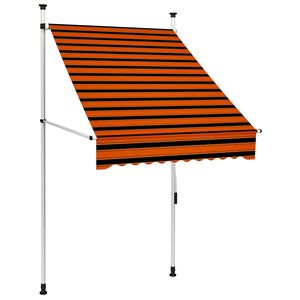 vidaXL izvelkama markīze, manuāla, 100 cm, oranža un brūna