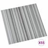 vidaXL Grīdas dēļi 55 pcs Gai&scaron;i pelēks 5,11 m&sup2; PVC