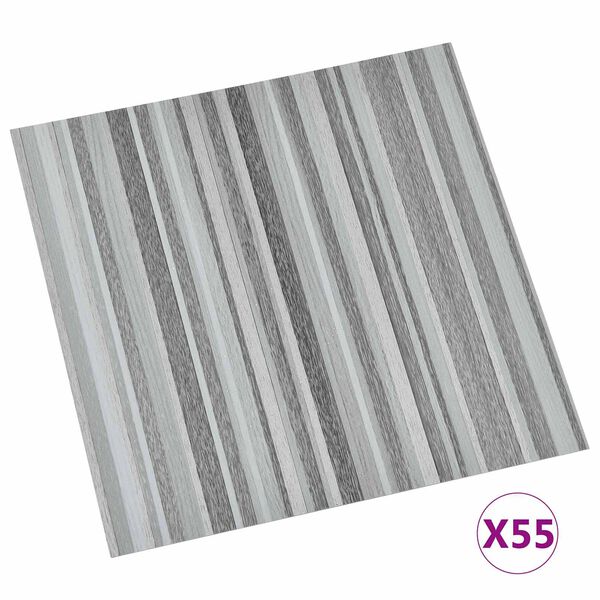 vidaXL Grīdas dēļi 55 pcs Gai&scaron;i pelēks 5,11 m&sup2; PVC