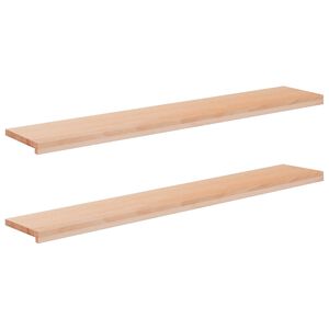 vidaXL Logu palodzes 2 gab. Dabiska 160 x 30 x 2 cm Cietais gobu koks