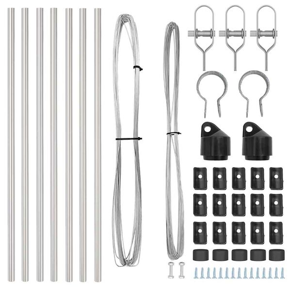vidaXL Žoga āķis 7 pcs Sudraba Tērauds
