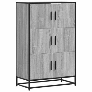 vidaXL Highboard Grey Sonoma 68x35x106,5 cm Engineered Wood and Metal