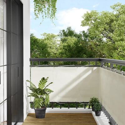 vidaXL balkona aizslietnis, krēmkrāsas, 75x1000 cm, 100% poliestera
