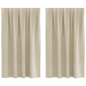 vidaXL Aptum&scaron;ojo&scaron;ie aizkari 2 pcs Krēmkrāsa 140 x 140 cm Samts