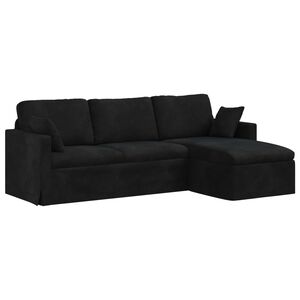 vidaXL Dīvāns Melna 228 x 134 x 80 cm Samts