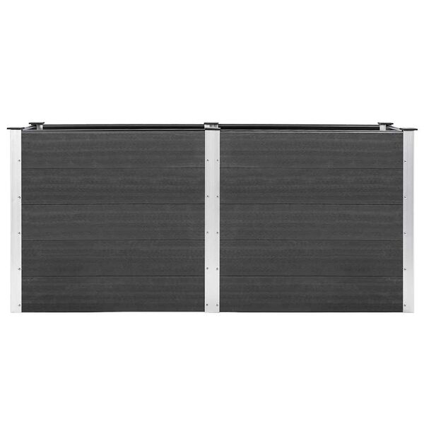 vidaXL augstā puķu kaste, 200x50x91 cm, pelēks WPC
