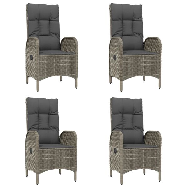 vidaXL 5-daļīgs dārza mēbeļu komplekts ar matračiem, PE rotanngpalma